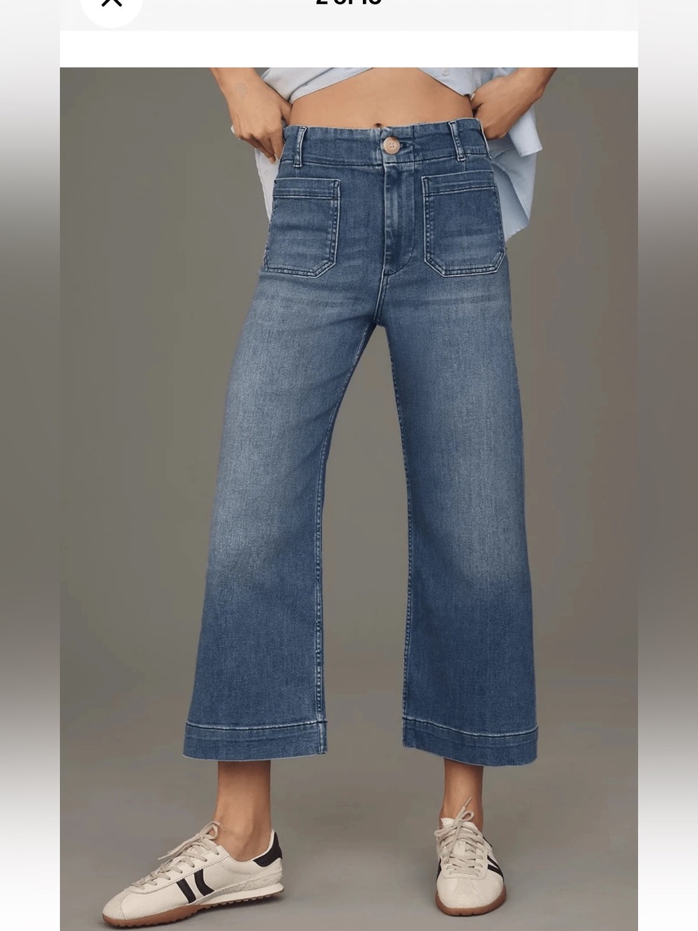 Maeve anthropology Cropped Wide-Leg Jeans denim - Blue